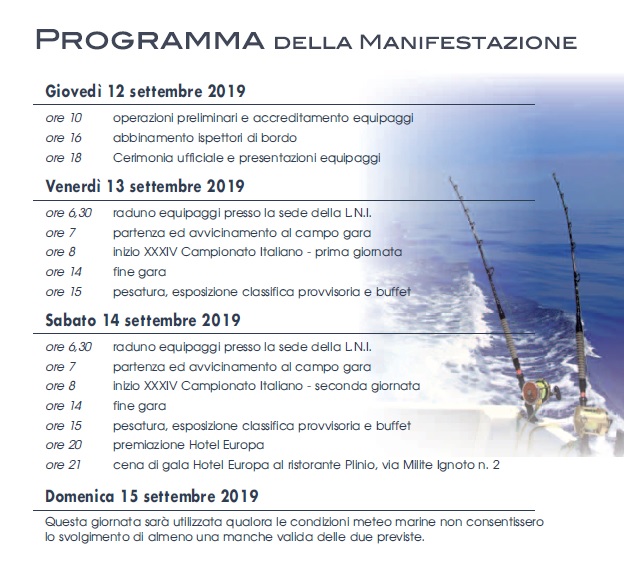Programma della Manifestazione